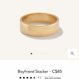 mejuri boyfriend stacker ring size 7